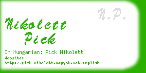 nikolett pick business card